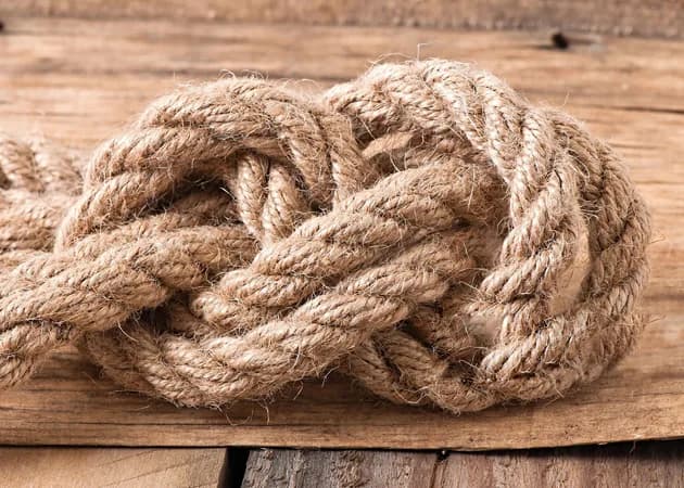 Coiled jute ropes